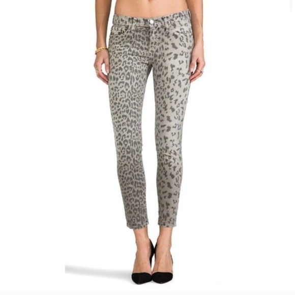 Current/Elliot the stiletto jeans in Grey leopard animal print NWT - Picture 1 of 9